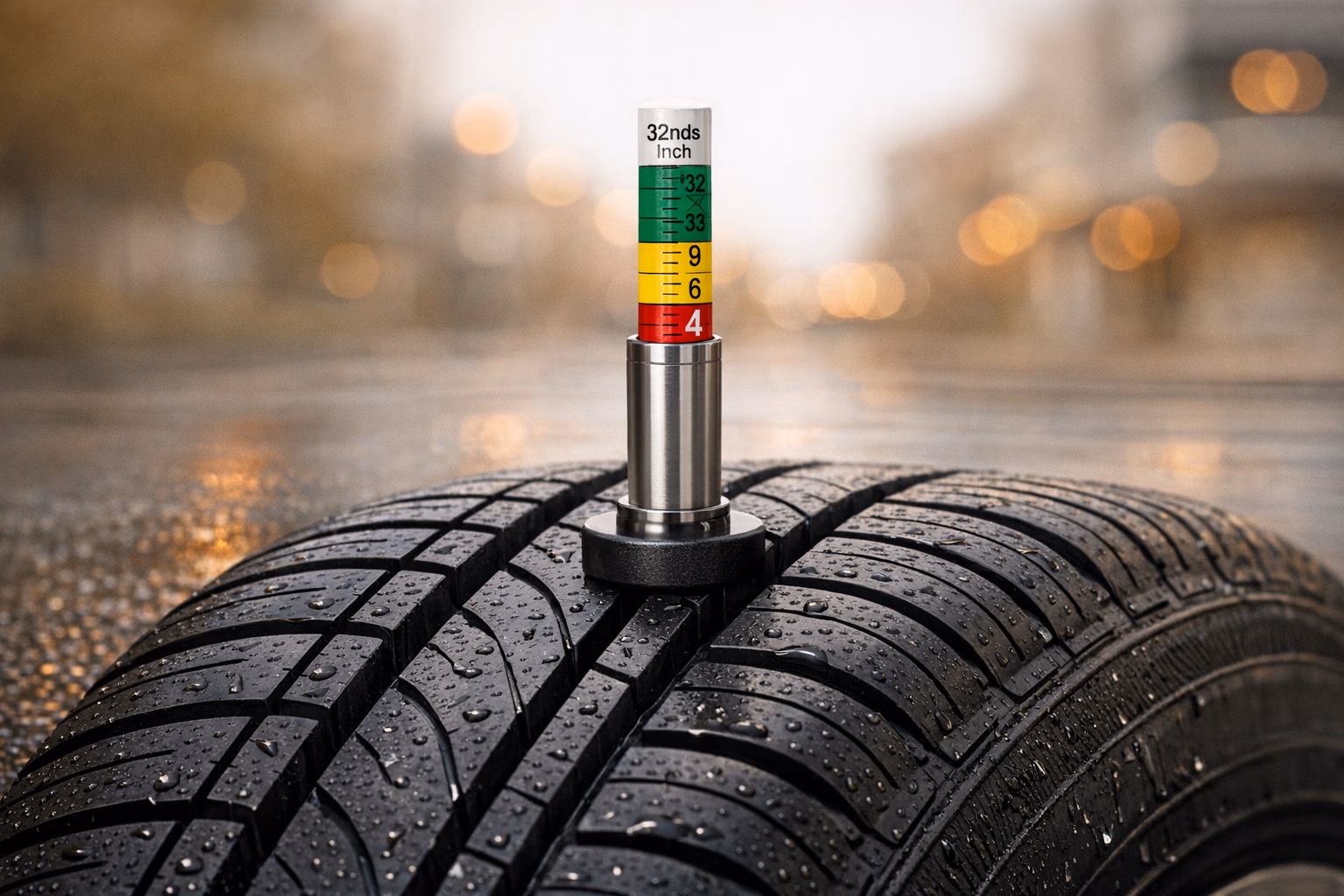 Poor Tire Grip: Replace Worn Treads Before Rain